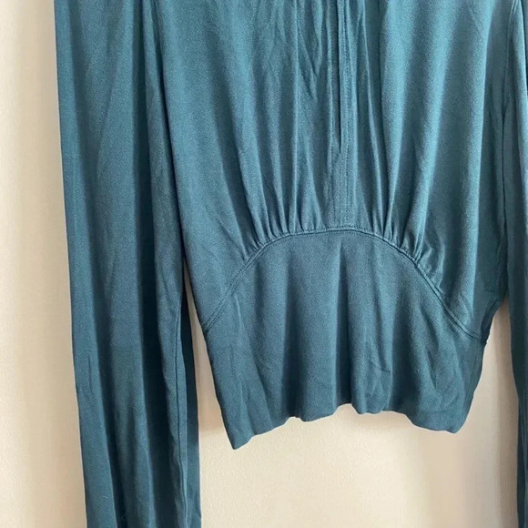 Free People Teal Turtleneck with Open Slit - Picture 3 of 10